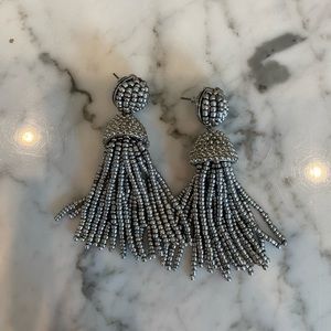 BaubleBar Silver Tassel Earrings